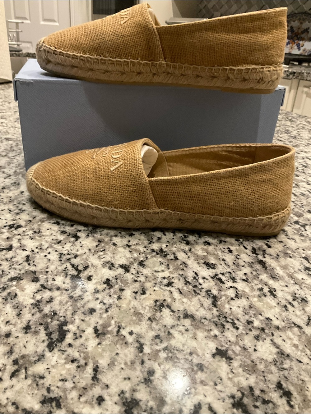 Prada Calzature Donna Cord Tan Espadrille Slip-Ons - Picture 6 of 11